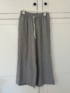 Max Studio Linen Stripe Pocket Pull On Pants Size Large